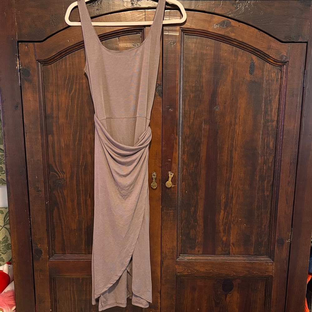 Casual Tan Sleeveless Dress